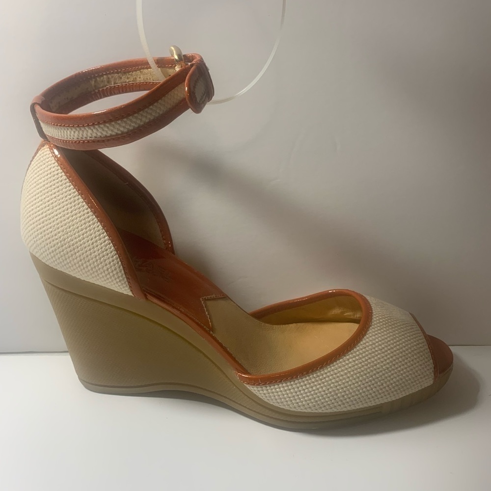 Michael Kors cream and orange sandal
